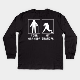 hockey your grandpa my grandpa tee for your grandson granddaughter Kids Long Sleeve T-Shirt